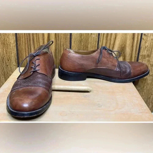 Men BOSTONIAN 2pod Comfort Brown Two Tone Cap Toe Lace Derby Leather Shoe Sz 10 main image 4